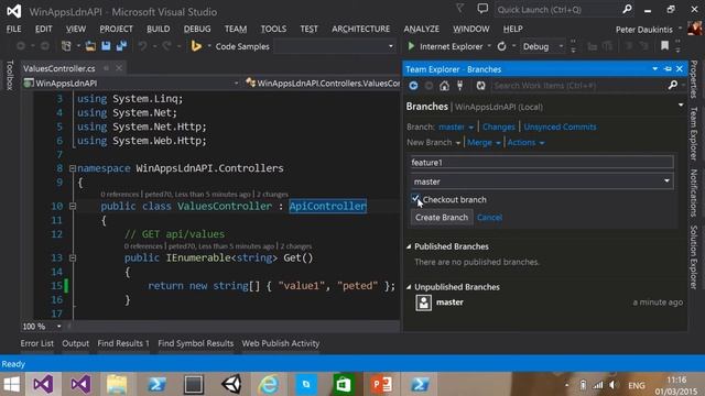 git in visual studio смотреть онлайн