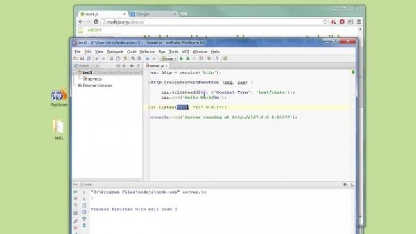 Node JS быстрый старт с PHPStorm