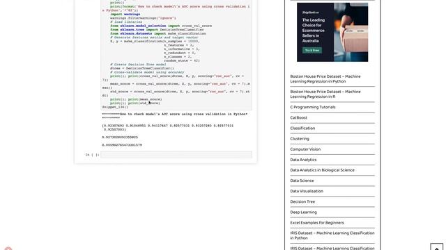 How to check model’s AUC score using Cross Validation in Python смотреть онлайн