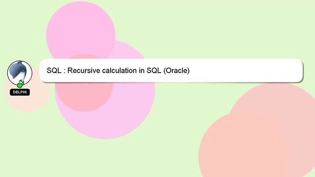 SQL : Recursive calculation in SQL (Oracle) смотреть онлайн