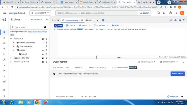 How to create dataset, table using SQL in Google bigquery смотреть онлайн
