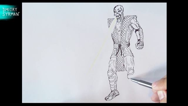 How to draw a Scorpion Fatality, Mortal Kombat, Как нарисовать Фаталити Скорпиона, Мортал Комбат смотреть онлайн