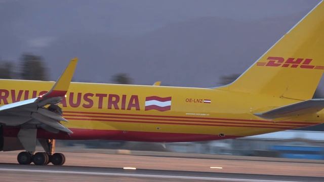 ✈ DHL ( Hello - Servus Austria Livery ) Boeing 757 landing @ Brnik airport ✈ смотреть онлайн