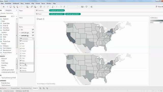 Sample Map with Pie Chart With Dual Axis in Tableau Desktop - Intact Abode смотреть онлайн