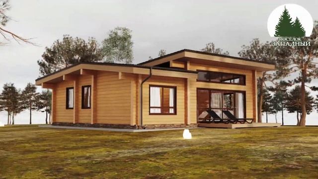 Визуализация дома из бруса 8,5*9,5 м смотреть онлайн