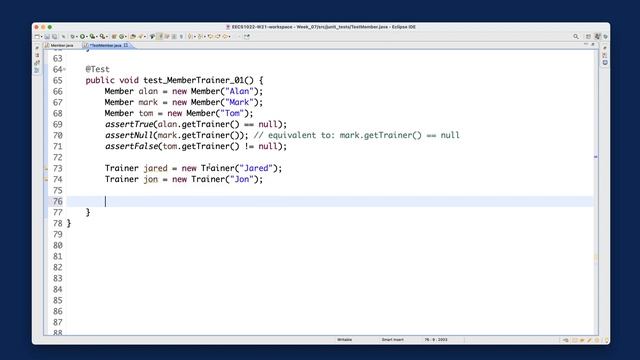 [HD] EECS1022 W21 - Java Tutorials - Week 7 - Part B2 - A Member's Trainer: Unit Testing смотреть онлайн