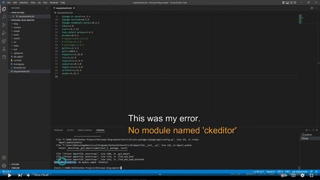 No module named 'ckeditor upload | django project Error смотреть онлайн