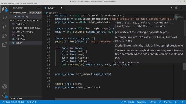 Gesichtserkennung mit Gesichtsbereichen in Deep Learning(dlib) Python смотреть онлайн