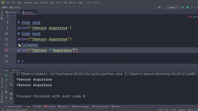 Kou Pwogramasyon Python Gratis | Tip str (string) - Entwodiksyon nan tip done | Klas 06 смотреть онлайн