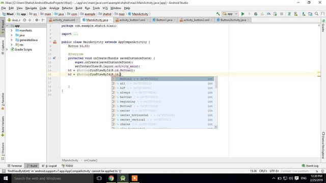 Android Studio Tutorial 1: How to access one activity to another activity using ClickListener смотреть онлайн