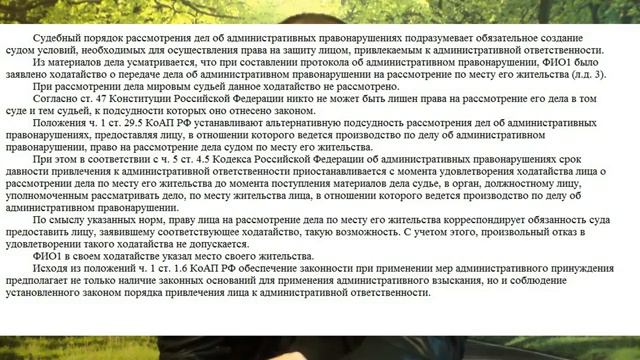 Ходатайство о переводе дела по месту жительства не рассмотрели смотреть онлайн