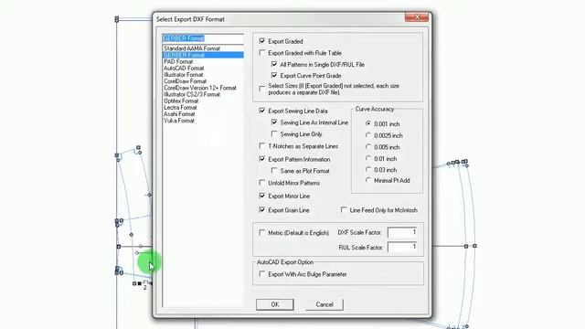 How to export DXF patterns from StyleCAD смотреть онлайн