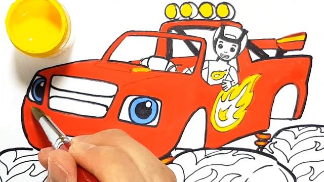 How to draw BLAZE and the Monster Machines Drawing and Coloring for Kids | Learn Colors | Tim Tim T смотреть онлайн