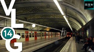 Ночное метро Барселоны, парк над железной дорогой, вид из кабины, трамвай SsVMedia Vlog 14