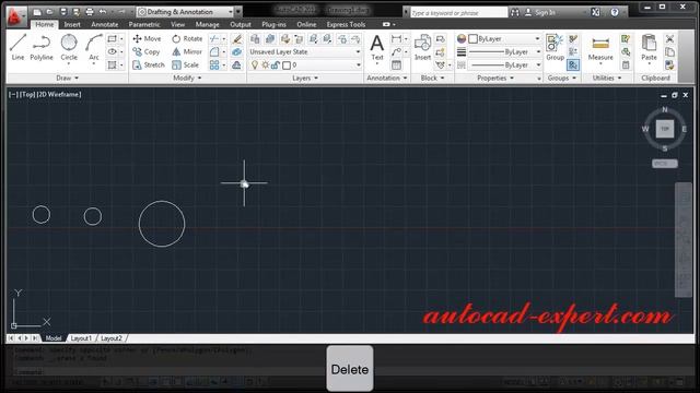 1.3 How to use command Circle in autocad. Video tutorial for Beginners. смотреть онлайн