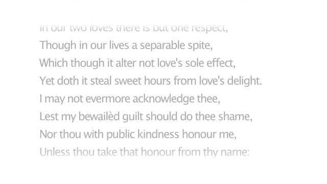 Shakespeare's Sonnet 36 – Let Me Confess That We Two Must Be Twain смотреть онлайн