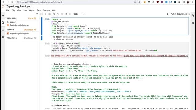 How to Use Langchain With Zapier | Write and Send Email with GPT-3 | OpenAI API Tutorial смотреть онлайн