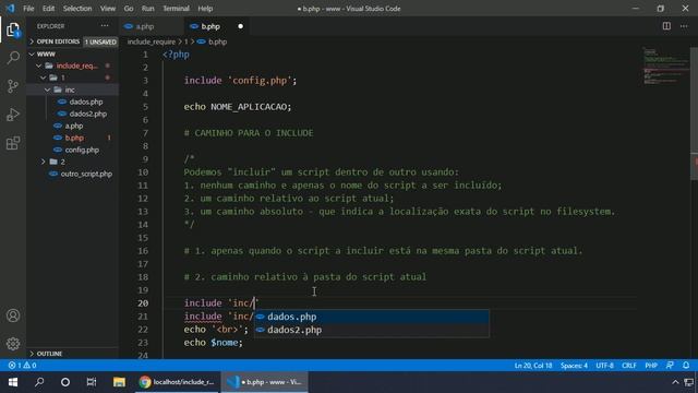 PHP 8 #059 INTRODUÇÃO AO INCLUDE смотреть онлайн