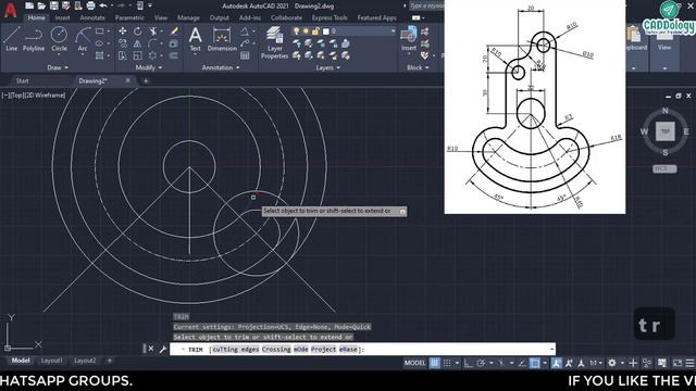 #EX. 4 #2D EXERCISE IN AUTOCAD 2021 смотреть онлайн