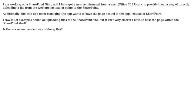 Sharepoint: Upload File on SharePoint Online through a Javascript app hosted externally смотреть онлайн
