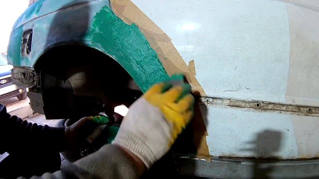 BMW- Е-34. Воскрешение мертвеца. Ремонт правого заднего крыла. Часть-2. смотреть онлайн