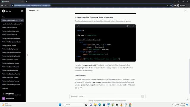 python file does not exist exception смотреть онлайн