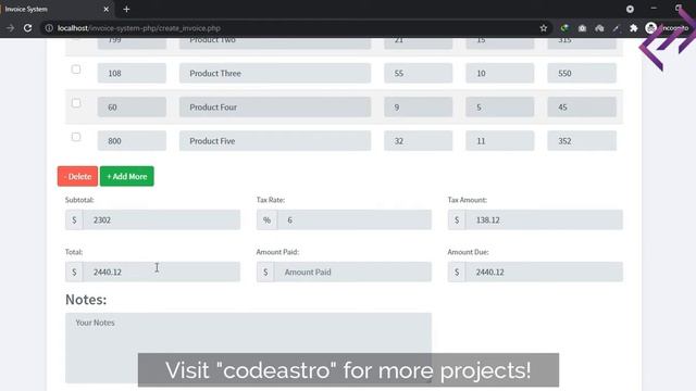 Simple Invoice System in PHP MySQL with Source Code - CodeAstro смотреть онлайн