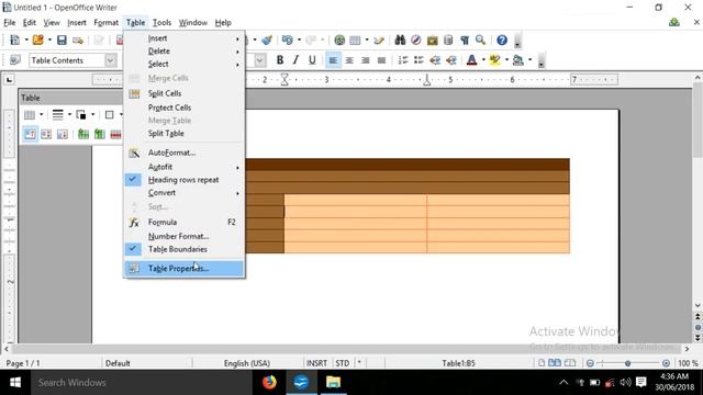 Open Office Writer Table Menu смотреть онлайн
