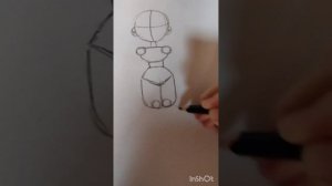 #рисуем куклу #как легко нарисовать #урок #подпишись #subscribe #отправь ето видео другу 😊❤️ #doll