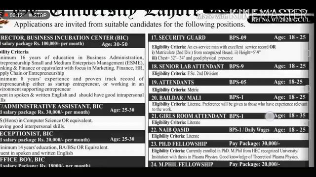 Gc University Jobs 2020!! supervisor, computer operator Respationest, Lab attendant смотреть онлайн