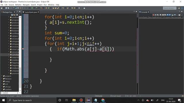 Sum of f(a[i], a[j]) over all pairs in an array of n integers | solution in JAVA смотреть онлайн
