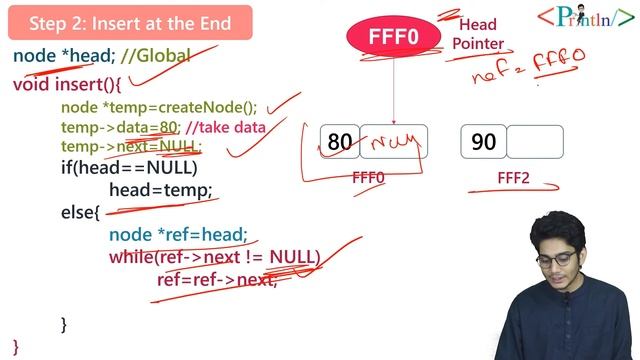 #2.4 Insert a Node at the End of a Singly Linked List | with Coding | Data Structure | Println смотреть онлайн