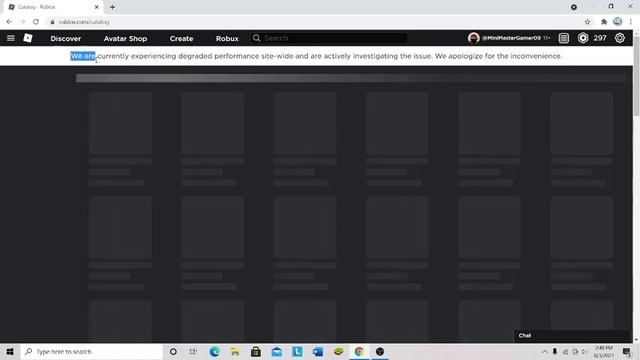 ROBLOX IS CURRENTLY DOWN(DEGRADED PERFORMANCE) смотреть онлайн