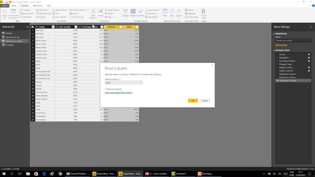 Curso Completo de Power BI - 21 Usar a opção Pivot Unpivot no Power BI Desktop (MÓDULO 03) смотреть онлайн