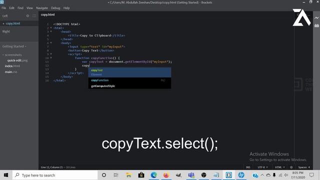 How to Make a Copy to Clipboard Function in JavaScript | AZ Code Academy смотреть онлайн