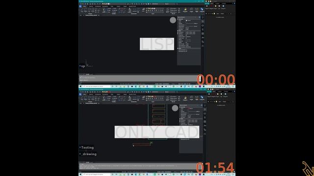 LISP (3 seconds) vs CAD (2 minutes and 26 seconds) which is the winner? смотреть онлайн