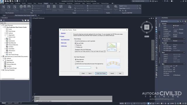 Creating View Frames In Civil 3D 2018, 2019, 2020, 2021