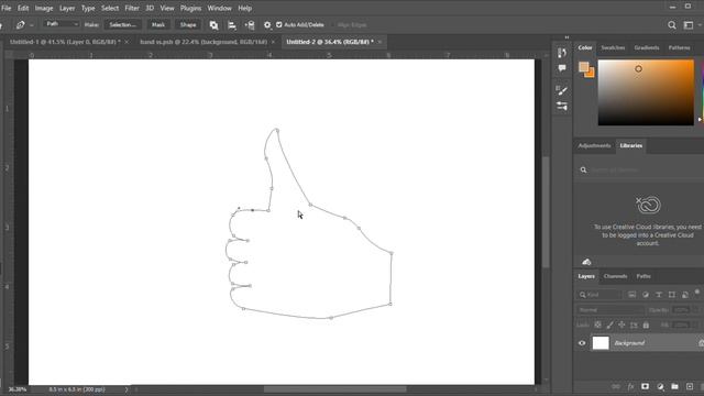 hand making by using pen tool in photoshop. смотреть онлайн
