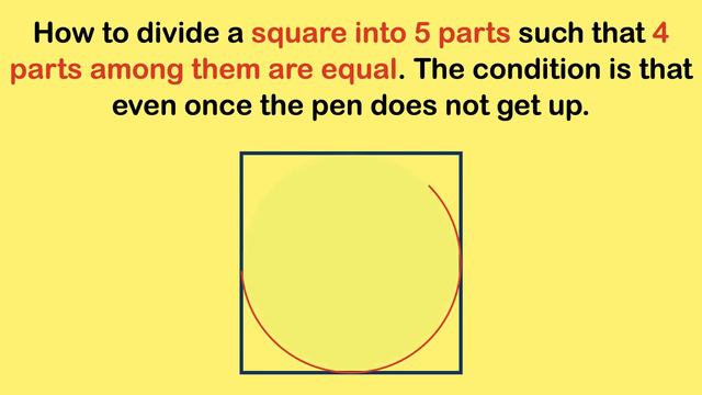 Divide a Square into 5 parts such that 4 parts among them are equal || Interview Puzzles смотреть онлайн