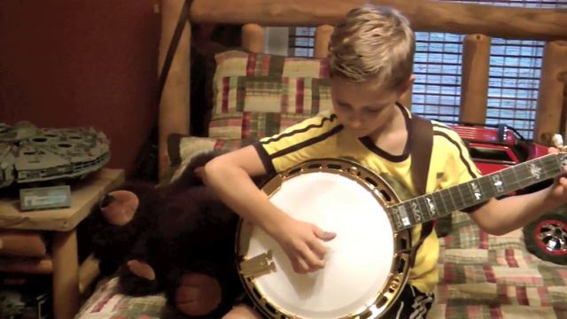 9 Year Old Jonny Mizzone - Sleepy Man Banjo Boys - Pretty Polly Practice