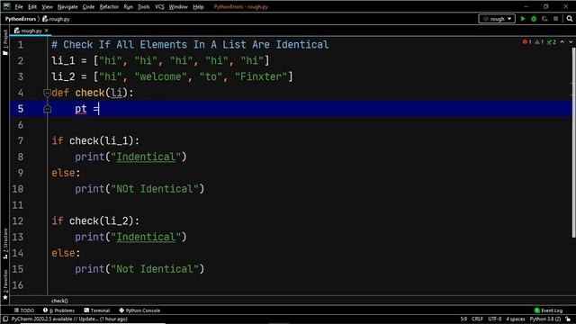 Check If All Elements In A List Are Identical смотреть онлайн