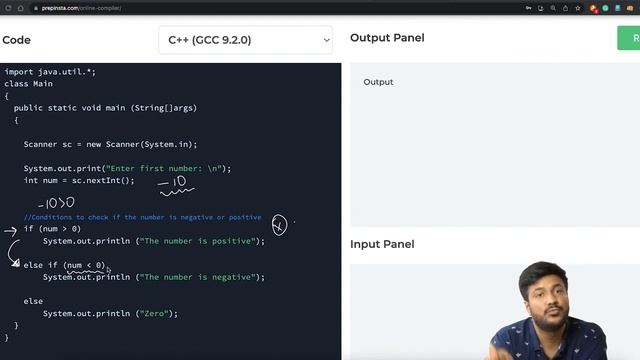 Java Program to Check Whether a Number is Positive or Negative or Zero | PrepInsta Prime смотреть онлайн