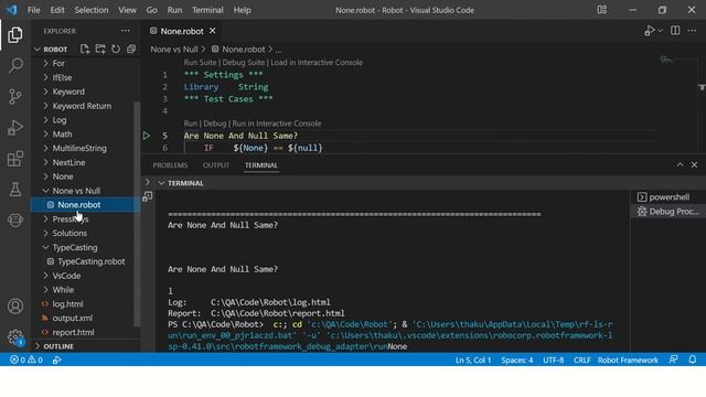 None Vs Null in Robot Framework смотреть онлайн