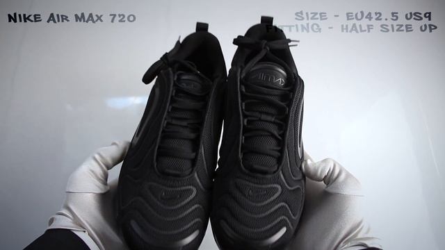 Nike Air Max 720 ''Triple Black''(review) - UNBOXING & ON FEET смотреть онлайн