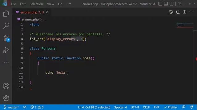 Errores en PHP | PHP Error Reporting | Directivas php.ini - ini_set() en PHP (parte 3) смотреть онлайн