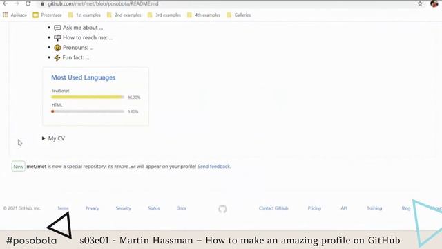 Martin Hassman – How to make an amazing profile on GitHub смотреть онлайн