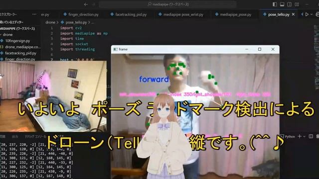 Telloドローン操作をPythonとMediapipe(メディアパイプ）を使ってプログラミングしてみた！！楽しいドローンプログラミング смотреть онлайн