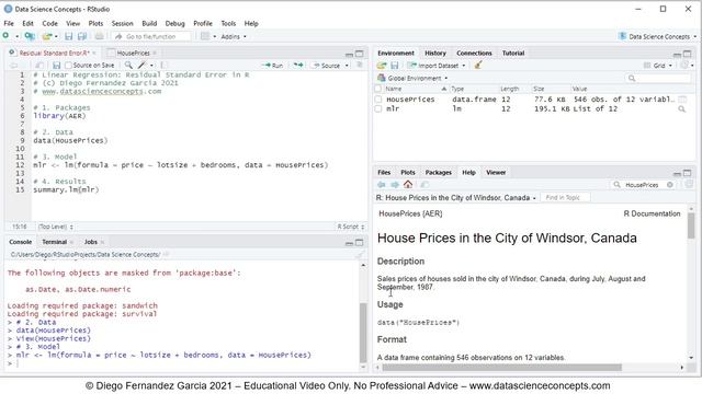 Linear Regression. Residual Standard Error in R смотреть онлайн