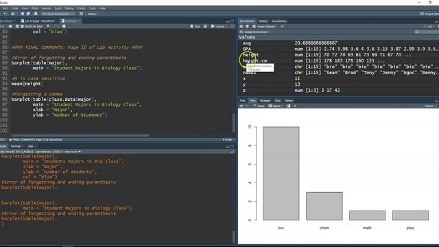 ST 351 LA1.8 Fixing Common Coding Errors In R Studio смотреть онлайн