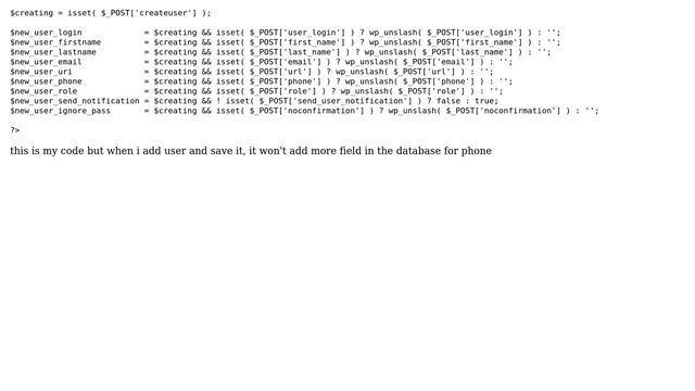 Wordpress: How add more field to wp user and save it to database? смотреть онлайн